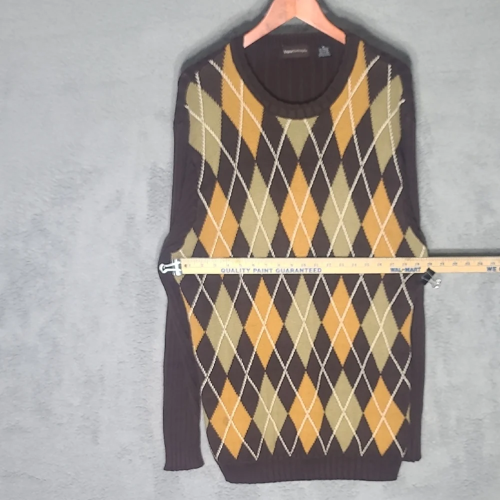 Enyce - Argyle Pattern Sweater - Black, Gold, Tan - Picture 5 of 7